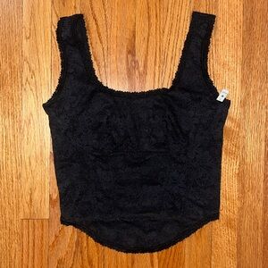 Victoria’s Secret Pink the cinched corset top. Black lace size M